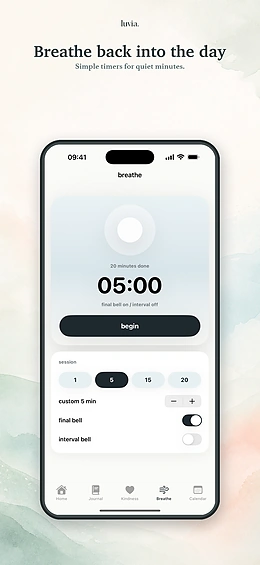 Breathing timer screen