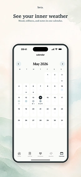 Calendar mood summary screen