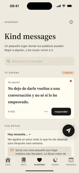 Pantalla de Kind messages
